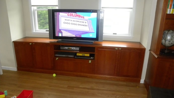 Cherry Wood Built In Entertainment Center