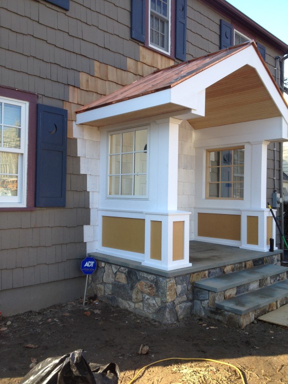 Custom Portico and Front Porch Construction Fairfield County CT.